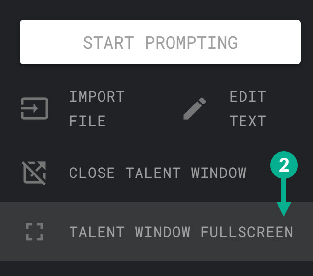 Talent window full screen